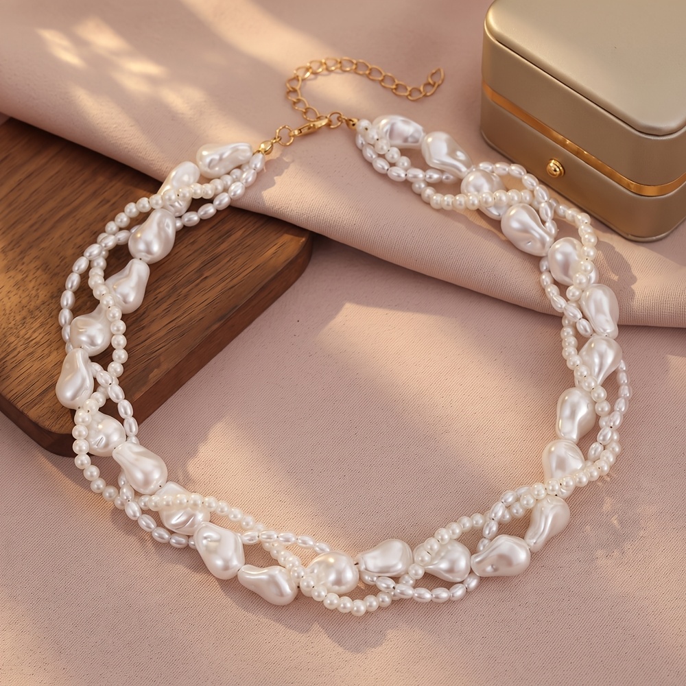 Women's Bohemian Irregular Baroque Imitation Pearl Neck Chain